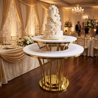 Table à gâteau de mariage en acier inoxydable de style minimaliste chinois, support à desserts pour location de mariage, pour la mariée et le marié
