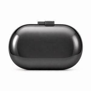 Sac de soirée de luxe personnalisé en métal doré, pochette ovale solide avec rabat, élégant sac à main pour soirée - Product Image 6