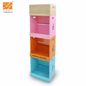 Beverage Bottle Rack Shelf Wooden Beverage Crate Rack Drink Crate Rack with Display Shelf For Supermarket