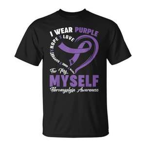 T-shirt pour la sensibilisation à la fibromyalgie : Je porte du violet pour moi-même - Product Image 1