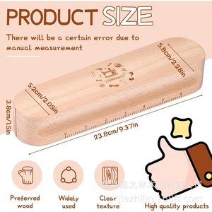 Tira de presión de madera de haya con forma ovalada y escala para planchar y accesorio de costura - Product Image 5