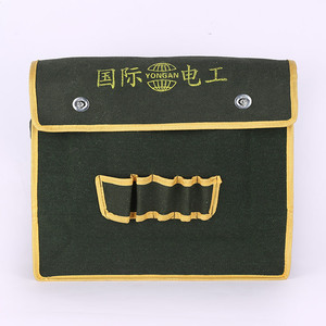 International Electrician <b>Tool</b> Bag Thickened Canvas Waist Bag Multi Function Flip Design 5-9 Pockets - Product Image 4