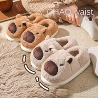 Produits Phares 2026 Chausson Capybara Hiver Doux à Semelle Épaisse Moelleux Vente en Gros Chaussons en Coton Chauds pour Femmes