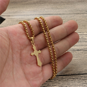 <b>Cross</b> Pendant Necklace Zinc Alloy Unisex Gift Jewelry Hip Hop Style - Product Image 4
