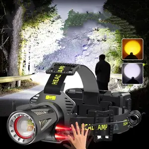 <span class=keywords><strong>Lampe</strong></span> <span class=keywords><strong>frontale</strong></span> LED <span class=keywords><strong>12000</strong></span> <span class=keywords><strong>lumens</strong></span> 2 Xhp50 XHP360 XHP70 Zoomable <span class=keywords><strong>Lampe</strong></span> torche étanche avec fonction de banque d'alimentation - Product Image 1
