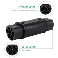 Adaptateur Type2 vers Gbt prise 32A Type 2 IEC62196 adaptateur de chargeur pour voiture électrique Version chinoise avec prise de charge Gb/T