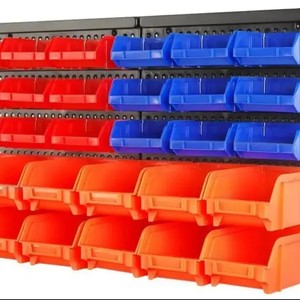 Boîtes de rangement en plastique Yw-015, lot de 30, empilables, à fixer au mur, organisateur de bureau rectangulaire, 1-3L, en PP, boîte à outils - Product Image 1