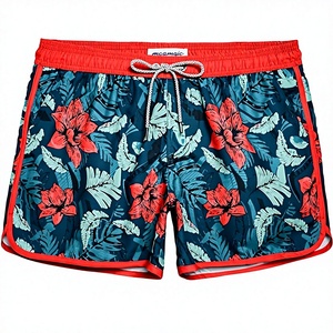 Shorts de sport pour homme bleu marine uni, séchage rapide, anti-plis, respirant, protection UV, avec poches et taille élastique à cordon de serrage, longueur mi-cuisse - Product Image 1