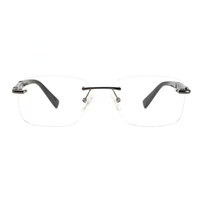 Lunettes de lecture unisexes sans monture carrée avec branches en bois, matériau en titane pur, motif uni, design confortable
