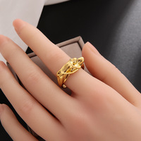 Vente chaude en Europe et en Amérique, bague de couple en alliage de conception abstraite unisexe, hip-hop, câlin, baiser, bijoux populaires pour unisexe
