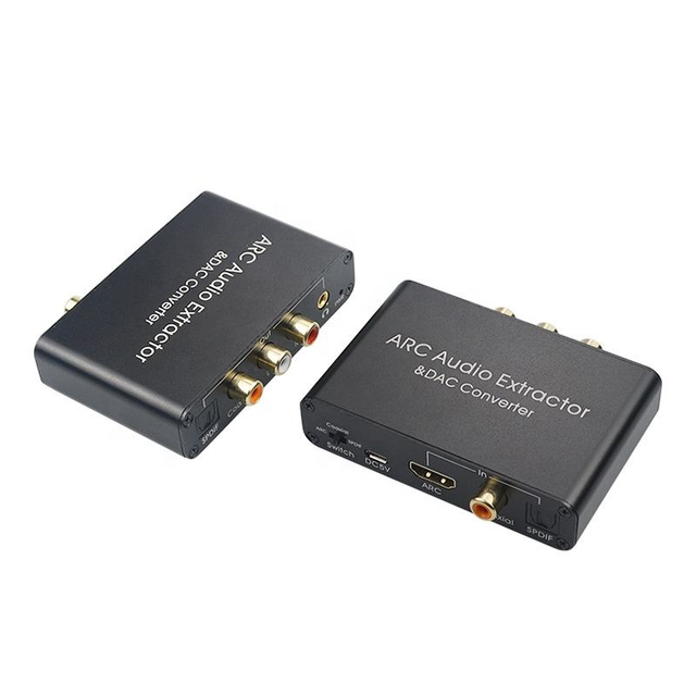 TUTI HDTV-compatible Optical SPDIF Coaxial to Analog 3.5mm Digital to Analog Audio DAC Converter ARC Audio Extractor