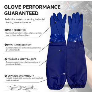 <span class=keywords><strong>Guantes</strong></span> de Seguridad con Protección Extendida para Brazos, Acabado Azul Arena, para Limpieza Profunda Profesional y Pesca, Venta al Por Mayor - Product Image 3