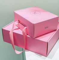 Wellpappe-Farbbox mit Seidenband-Griff für Markenkleidung-Verpackung Großhandel
