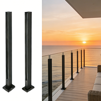 Balustrade en verre sans cadre en acier inoxydable noir mat moderne personnalisable, garde-corps résistant à la rouille, poteaux d'escalier pour intérieur
