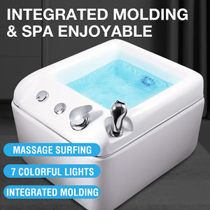 Silla de pedicura acrílica para uso en hoteles, lavabo de baño para bebés y mascotas con luces de surf de masaje para remojar los pies - Product Image 3
