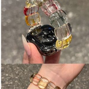 สายนาฬิกาคริสตัลใสหลากสีแบบยืดหยุ่นสำหรับนาฬิกาซีรีส์ 10/11 สายแฟชั่นสำหรับผู้ใหญ่และเด็ก - Product Image 5