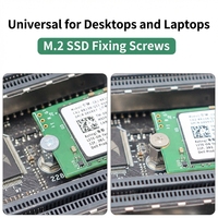 Винт из углеродистой стали для M.2 SSD, плоская головка CM, никелированный, черный, оцинкованный, для крепления NVMe в ноутбуках и настольных ПК