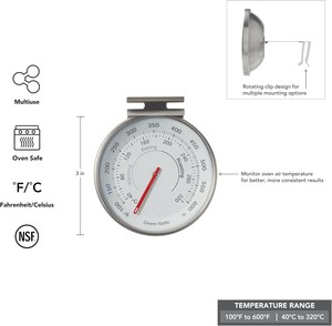 Thermomètre de four métallique à cadran 3-en-1 pour barbecue et cuisine, plage de température de <span class=keywords><strong>100F</strong></span> à 600F - Product Image 2