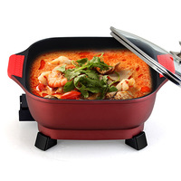 Casserole électrique multifonction antiadhésive avec corps métallique + pour usage domestique et en dortoir, pour plusieurs personnes