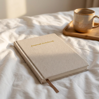 Carnet à couverture rigide A5 personnalisé en tissu lin, journal esthétique personnalisé pour l'écriture et les notes
