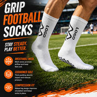 Chaussettes de football antidérapantes avec logo personnalisé, chaussettes de football unisexes, chaussettes en coton tricoté respirantes antidérapantes, chaussettes de football antidérapantes, fabrication en usine