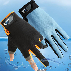 Gants de pêche KSHwpp à demi-doigts, compatibles écran tactile, protection solaire, cyclisme en extérieur, taille unique, polyester - Product Image 1