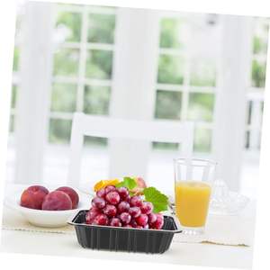 Barquette alimentaire jetable en amidon de maïs biodégradable, moulée sur mesure, pour fruits frais et aliments surgelés, taille unique, noire, pour viande - Product Image 6
