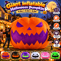 Citrouille gonflable géante d'Halloween, Jack O'Lantern géant et moelleux pour décoration extérieure de jardin, cour, fête, festival, exposition