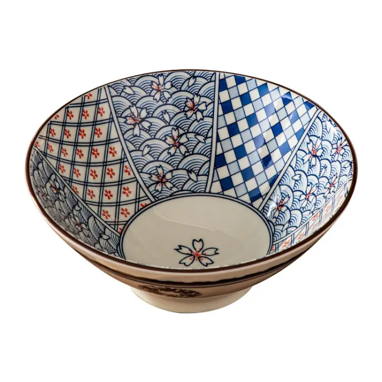 Harmonie Haute Qualité En Gros Essentiel Pour Les Restaurants Japonais Motif Antique Épais Porcelaine Céramique Ramen Bol