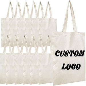 ถุงผ้าคอตตอนแบบใช้ซ้ำได้ถุงผ้าแคนวาสไม่มีลายพิมพ์โลโก้ตามสั่ง - Product Image 3