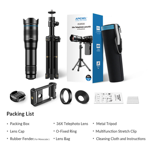 Télescope monoculaire portable en métal chaud, zoom <span class=keywords><strong>36x</strong></span>, objectif de téléphone pour téléphone portable avec trépied - Product Image 6