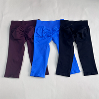 Nouveaux Leggings Capri de Sport pour Femmes, Taille Haute Élastique, Effet Push-Up Froncé, Sans Couture, Compression, Logo Personnalisé, Vêtements de Sport