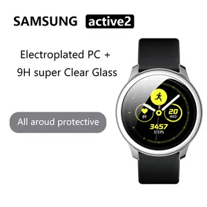 Casing Penutup Pelindung Terintegrasi Film Tempered Kustom Penutup Jam Tangan Pintar untuk Samsung Galaxy Watch Active 2