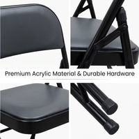 Chaise pliante rembourrée pour salle à manger, chaise pliante en métal épais avec coussin moelleux pour une utilisation en intérieur, en extérieur, dans le jardin ou dans le salon
