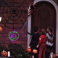 Enseigne au néon d'Halloween-Lumière de décoration murale crâne à intensité variable, connectivité USB pour chambre à coucher, bar, magasins, décoration de fête