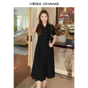 Vestido Camisero Plisado de Verano <span class=keywords><strong>2026</strong></span> de VEGA CHANG para Mujer, Nuevo Diseño, Estilo Delgado y Elegante, Color Negro - Product Image 5