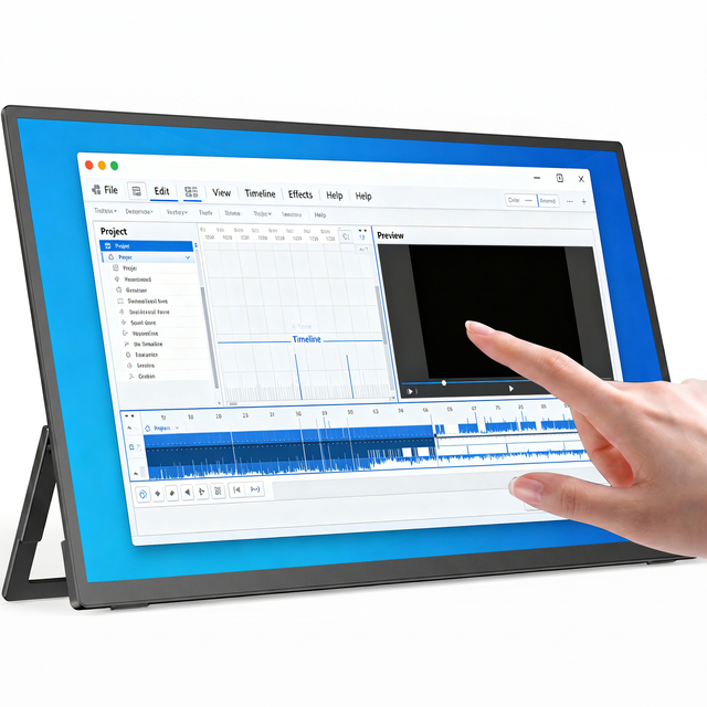 OEM ODM 18.5" 120Hz 16:9 IPS LCD Portable Monitor 10-Point Touch 1080P FHD 6ms Response for Gaming Built-in Speaker USB-C/Mini