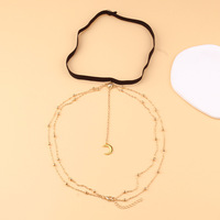 LiCai plage lune pendentif gland Sexy cuisse chaîne Simple perle ronde chaîne bijoux de corps