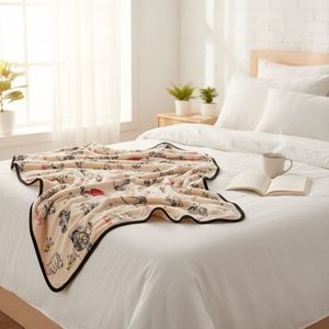 Luxury Eco-Friendly Flannel <b>Blanket</b> Knitted Comfortable Stylish Printed Throw Office Home Warm Reusable Bedding Skin-Friendly - Product Image 1