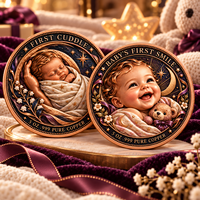 Pièce de monnaie commémorative en cuivre fin 999 de 5 oz, avec relief 3D, pour le premier anniversaire de bébé, souvenir de nouveau-né, objet de collection, artisanat métallique, cadeau
