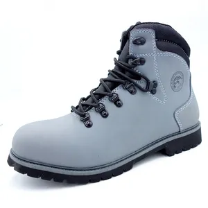 Full grain nubuck leather steel toecap waterproof rubber goodyear welted anti static heavy industrial safety boots