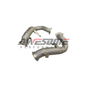Downpipe Deportivo de Alto Rendimiento para <span class=keywords><strong>Porsche</strong></span> <span class=keywords><strong>Macan</strong></span> 95B Turbo/<span class=keywords><strong>GTS</strong></span> 3.0T 3.6T, Tubos de Escape de Acero Inoxidable con Protectores Térmicos - Product Image 3
