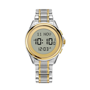 Tùy chỉnh Arabic quay số thép không gỉ sang trọng Mens thạch anh xem LCD hiển thị GPS navigation Đồng hồ báo thức IP67 không thấm nước qibla đồng hồ - Product Image 1