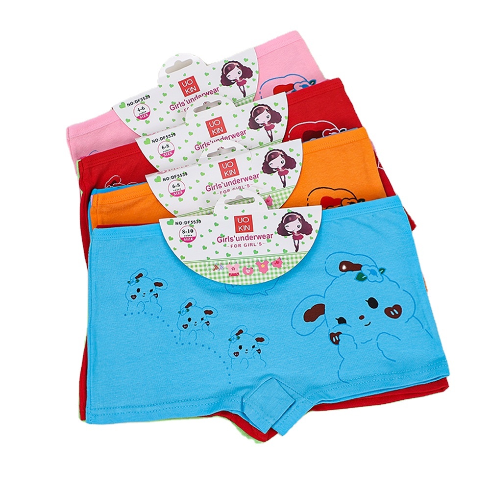 UOKIN Happy Girls Children's Panties Underwear Breathable Cotton Soft for 4-10 Yrs Kids Brief Kid Panties Girl Underwear