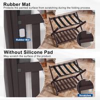 Support à bagages robuste en bois, pliable, à un seul niveau, avec 5 sangles en nylon, gain de place, pour rangement de chaussures, pour portes/salon