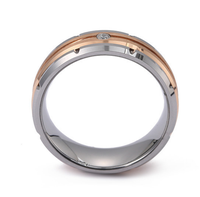 Vente en gros de bagues de mariage en or rose d'Arabie Saoudite de 8 mm, prix moins cher, design Dubaï, bagues en or rose, bague en moissanite, plaqué or rose