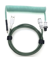 Konektor Penerbang Warna-warni GX16 USB C Ke Kabel A Kabel Melingkar USB C untuk Keyboard Mekanis