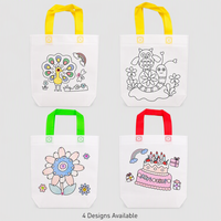 Sac fourre-tout pour enfants à motifs animaux, écologique et économique, à peindre soi-même par ultrasons, en tissu non tissé et avec crayons