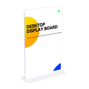 Support de signalétique en forme de T personnalisé A4/A5/A6, présentoir de table en acrylique transparent pour menus de restaurant - Product Image 1