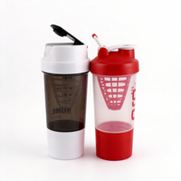 Gobelet à protéines multifonctionnel avec logo personnalisé, double compartiment, durable, portable, bouteille d'escalade pour le sport